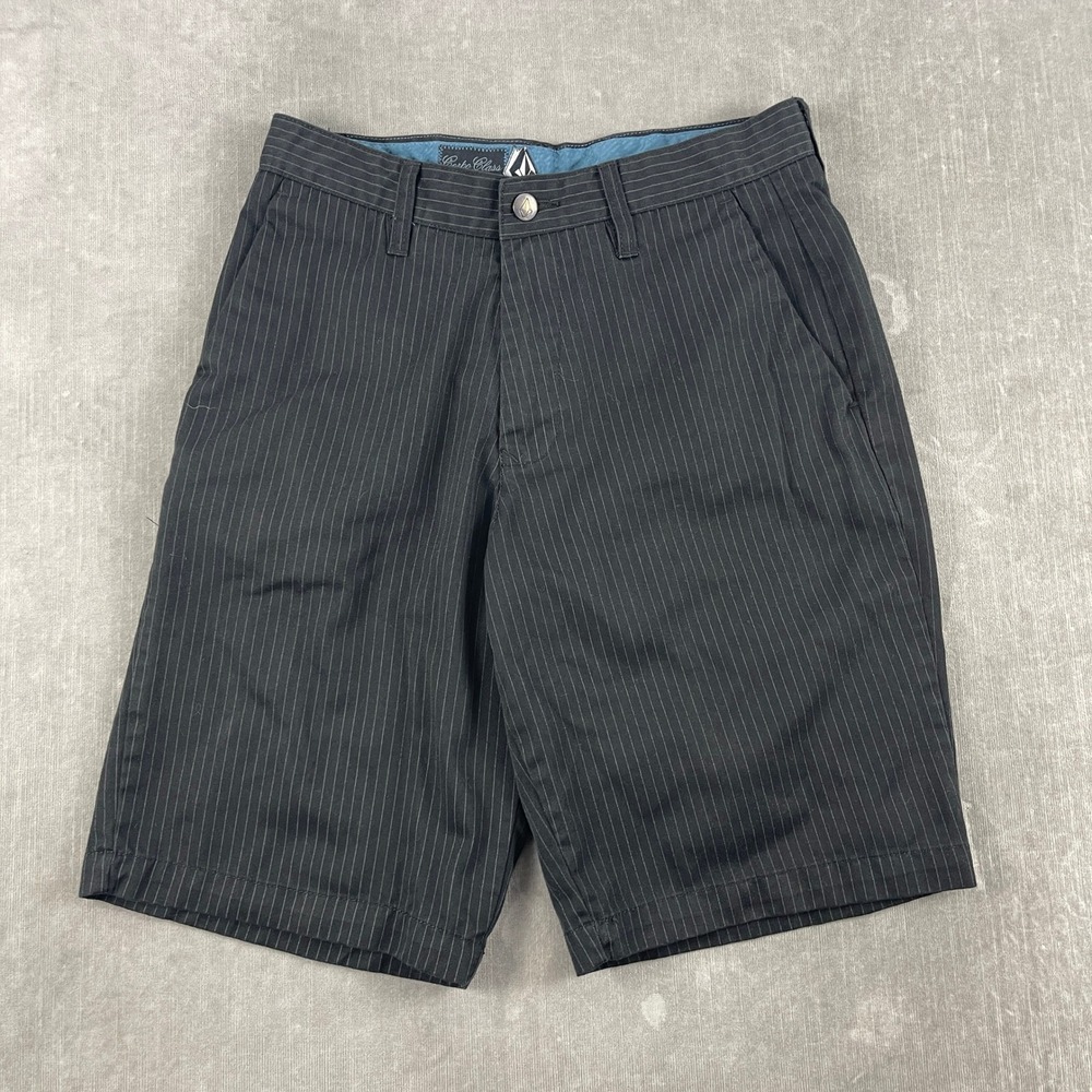 Volcom Men 28 Black Pinstripe Frickin Chino Stripe 22 Shorts A09111P2